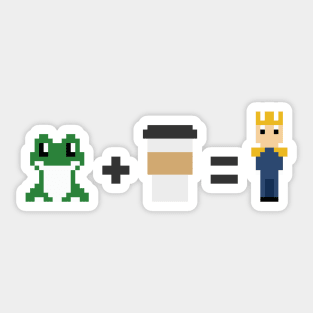 Frog + Coffee = Prince Sticker